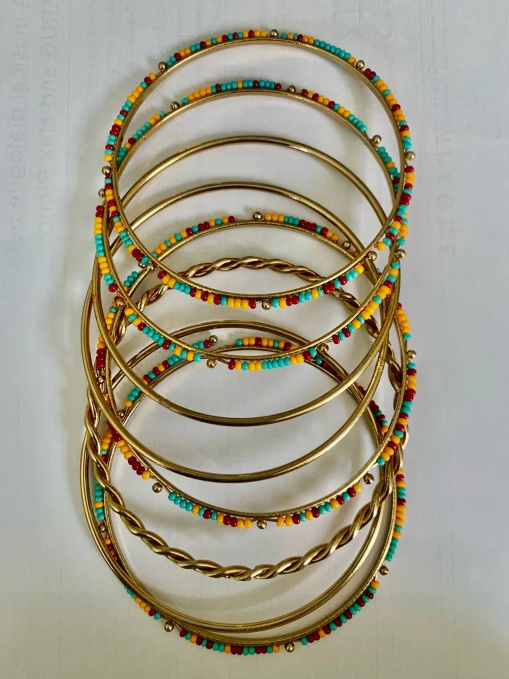 Set of 8 Vibrant Bangle Bracelets Bohemian Large